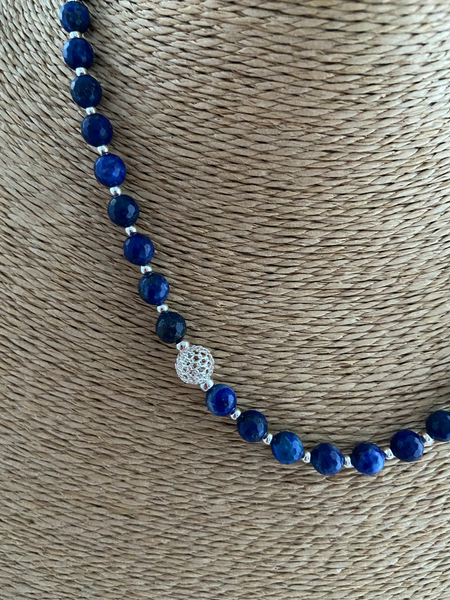 Lapis Lazuli with Sterling Silver Feature Bead