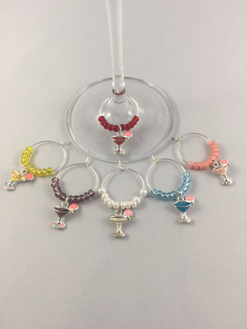 Cocktail Glasses Wine Charms