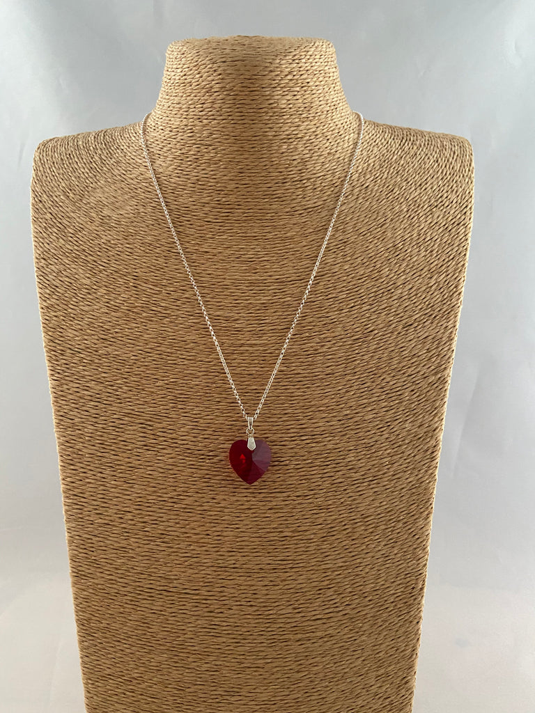 Ruby Red Swarovski Crystal Heart