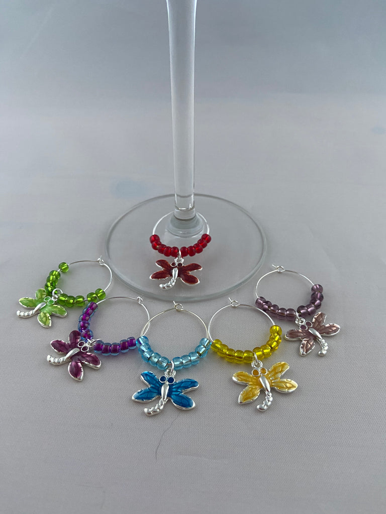 Dragonfly Wine Charms