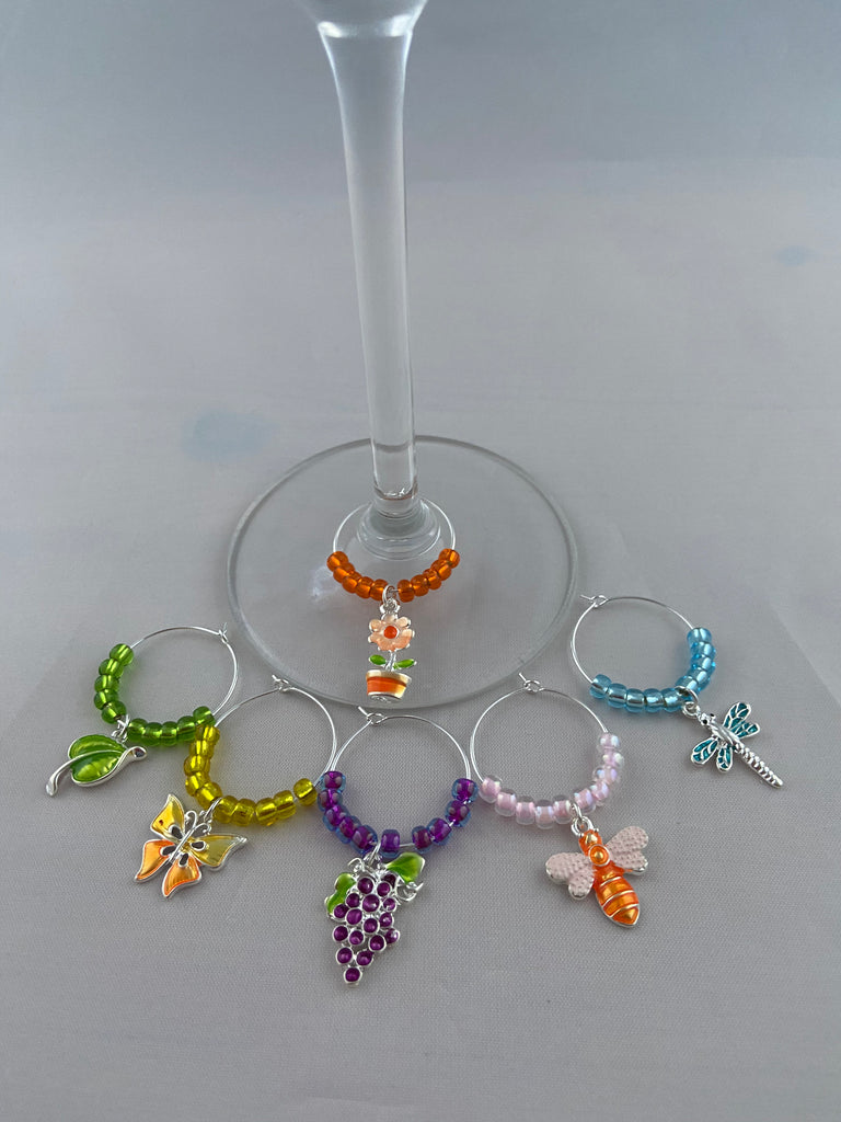 Garden Themed Wine Charms