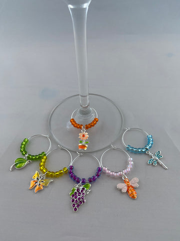 Garden Themed Wine Charms